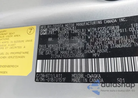 2005 Lexus Rx 330 из США, поврежденный, VIN 2T2HA31U35C056056